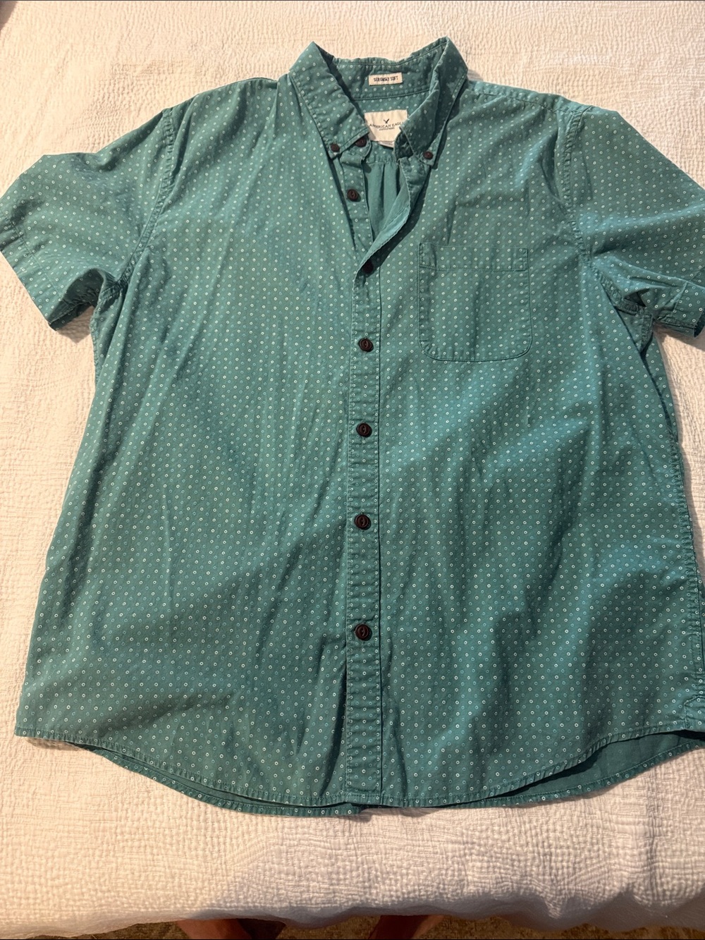 American eagle soft green button down